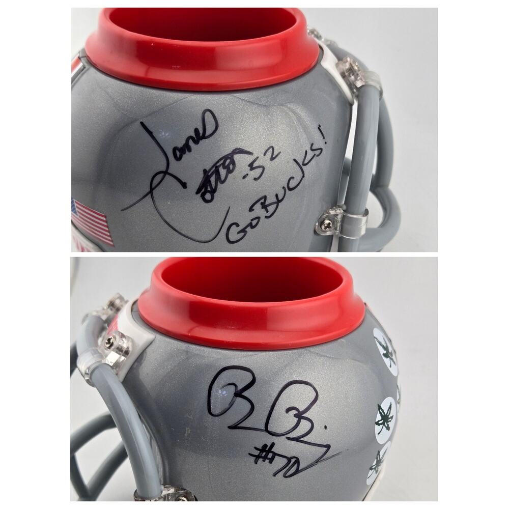 OSU Buckeyes Double Signed FanMug Helmet James Cotton #52 & Bryant Browning #70